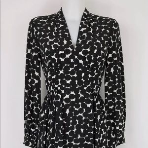 Kate Spade New York Blk & Wh Polka Dot Dress Sz 0